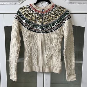 Oilily cable knit wool sweater with sequins and buttons